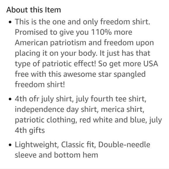 "THIS IS MY FREEDOM " PATRIOTIC TSHIRT - Picture 4 of 9